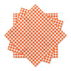 Gatherfun Disposable Paper Napkins 3-ply Orange and White Gingham Beverage Napkins for Dinner, Picnic, Birthday Party?6.5X6.5 in, 50-Pack)