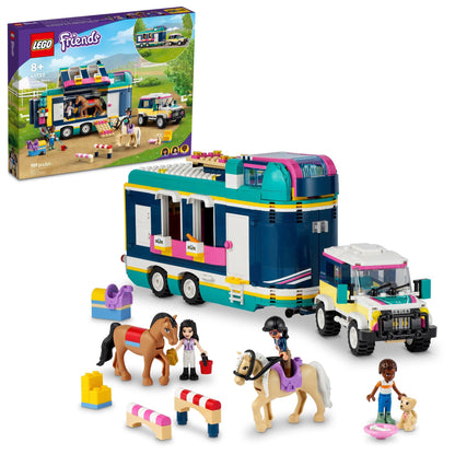 LEGO Friends Horse Show Trailer 41722, Horse Toy for 8 Plus Year Old Girls and Boys with 2 Horses, SUV Car and Riding Accessories, Animal Playset,