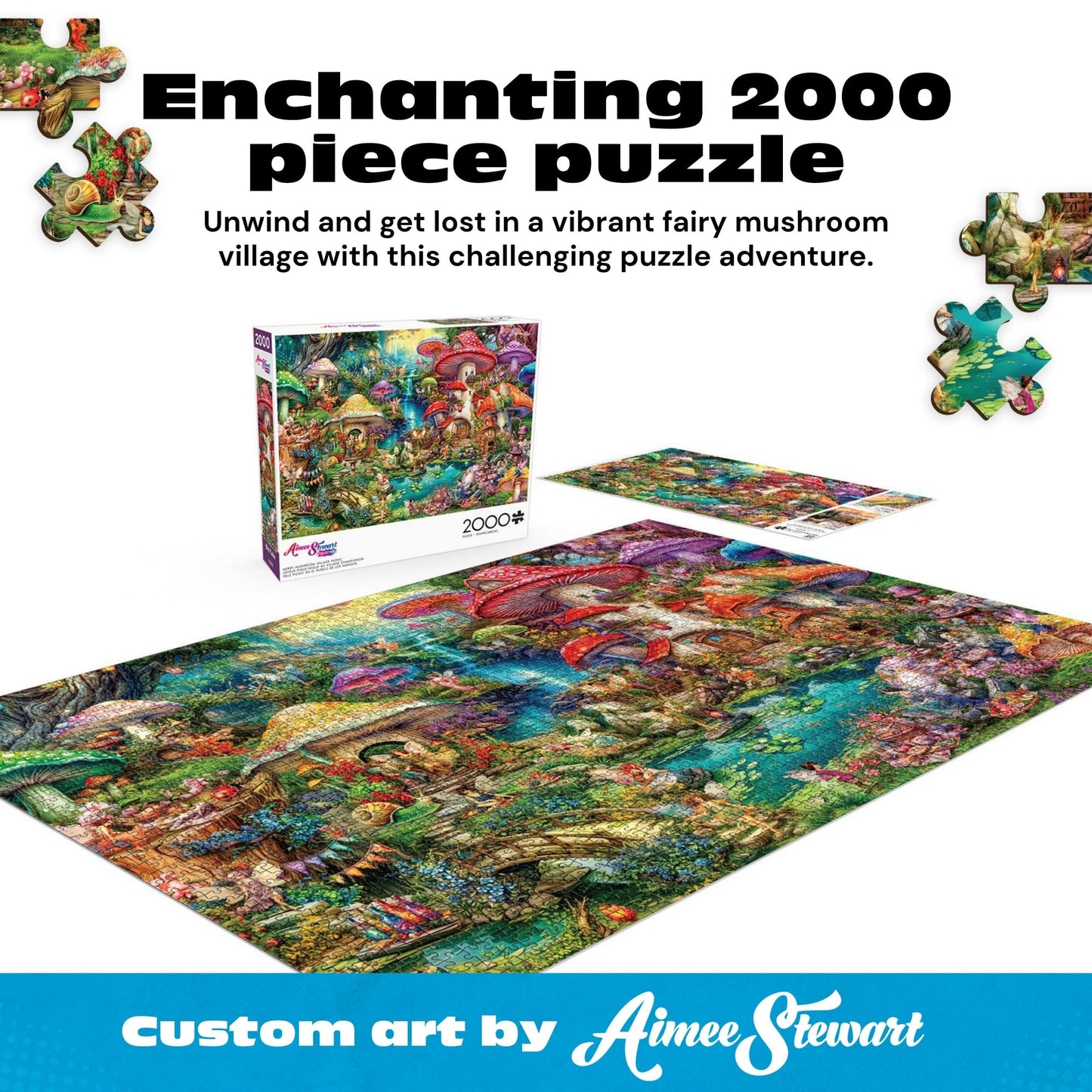 Buffalo Games - Aimee Stewart Merry Mushroom - 2000 Piece Puzzle for Adults