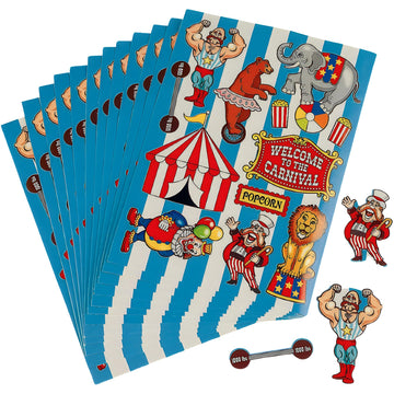 Fun Express Under The Big Top Sticker Sheets Party Accessory, 12 pcs