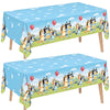 Unique Bluey Birthday Party Supplies - Rectangular Plastic Table Covers (Pack of 2) and Sticker