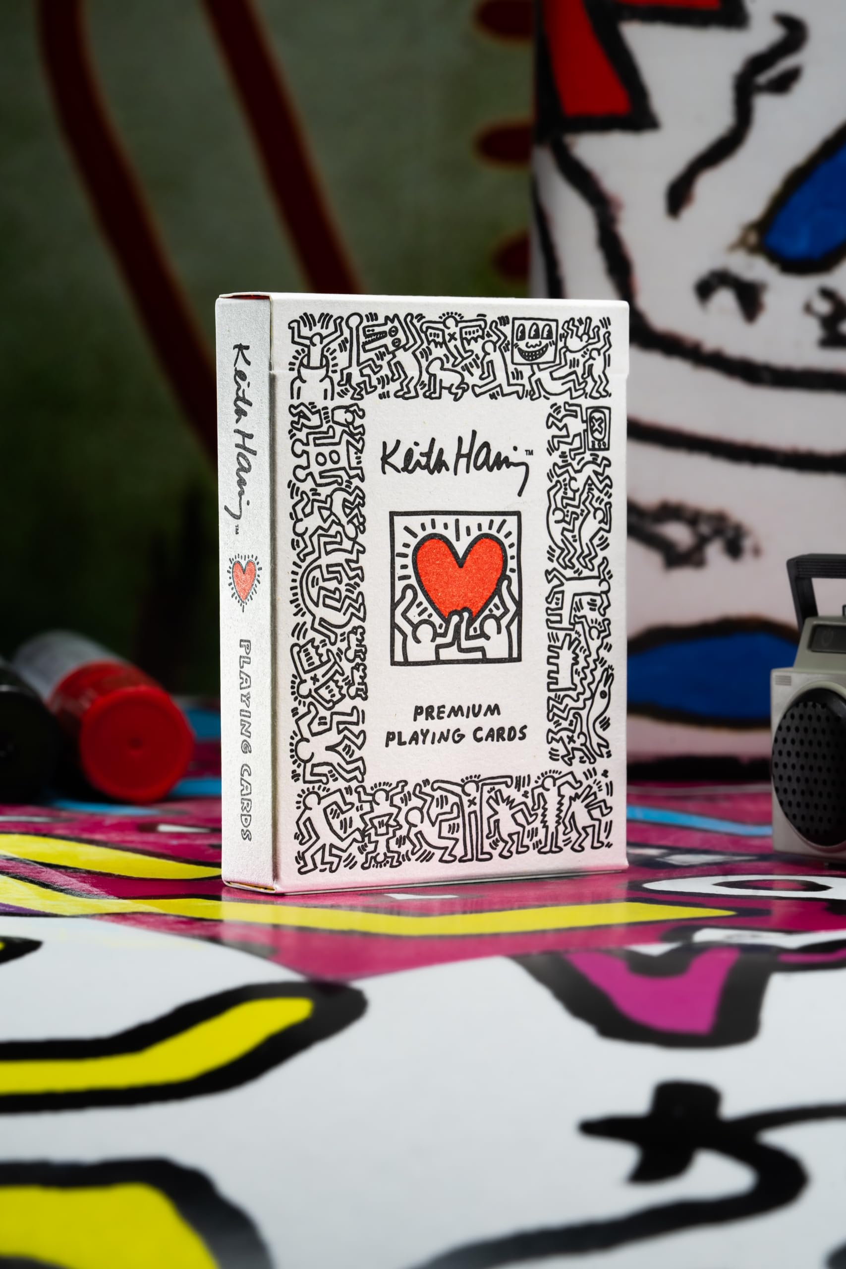 theory11 Keith Haring Playing Cards - Pop Art Poker Deck with Bold Character Artwork, Magic, Cardistry, Game Night Gift for Art Lovers, Card