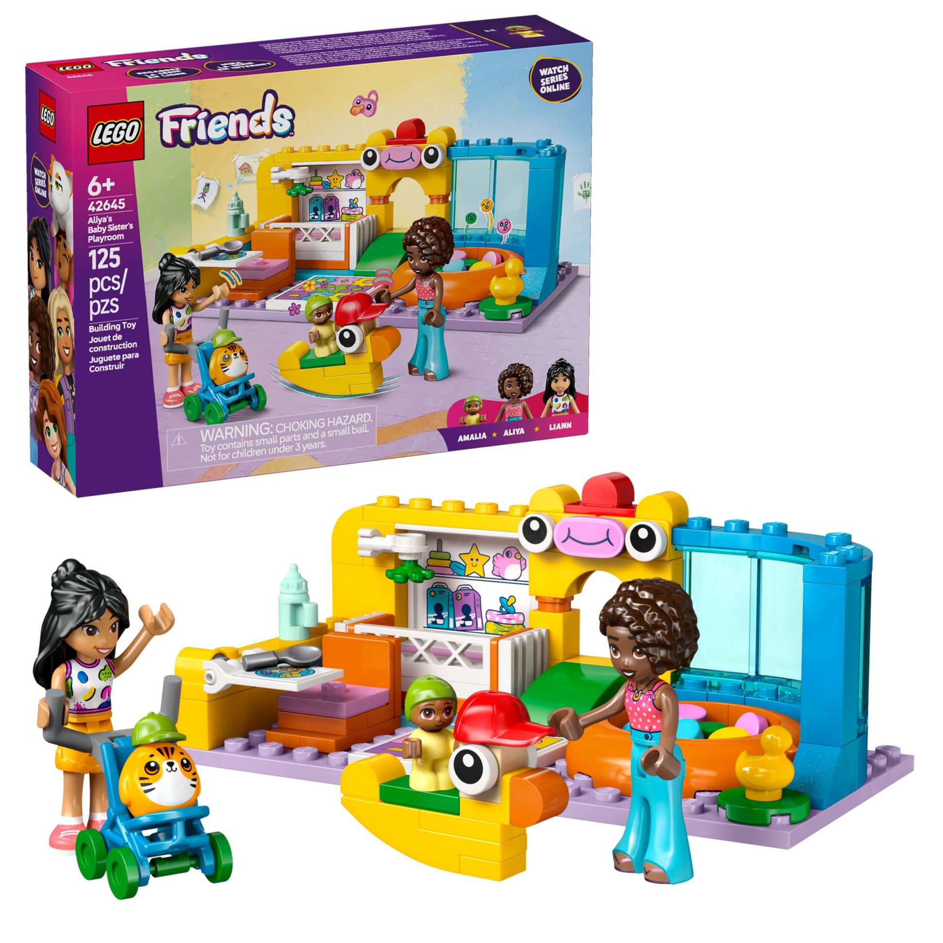 LEGO Friends Aliya's Baby Sister's Playroom Building Toy - Pretend Play Set for Kids, Girls and Boys, Ages 6+ - with 2 Minidolls, Baby Figure, and