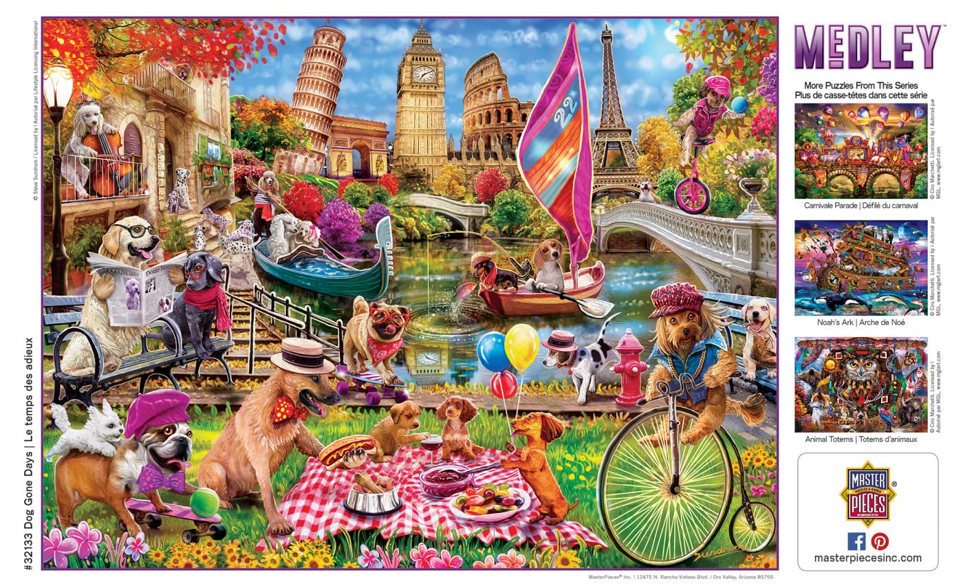 Masterpieces 300 Piece EZ Grip Jigsaw Puzzle - Dog Gone Days - 18"x24"
