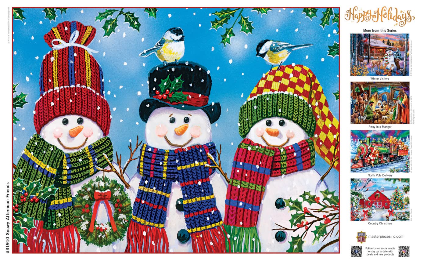 MasterPieces 300 Piece EZ Grip Christmas Jigsaw Puzzle - Snowy Afternoon Friends - 18"x24"