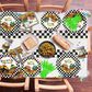 Dydamud Monster Truck Party Supplies,Monster Machine Happy Birthday Checkered Tableware Sets Include Monster Trucks Theme Party Paper Plate Napkins