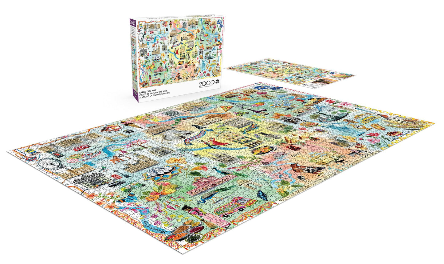 Buffalo Games - Large City Map - 2000 Piece Jigsaw Puzzle for Adults