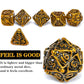 Metal Skull Dice Set Hollow Multi-Sided Dungeons & Dragons Dice 7CPS Role-Playing Dice Set with Flannel Bag Suitable for D&D Board Game Cards(Kugin)