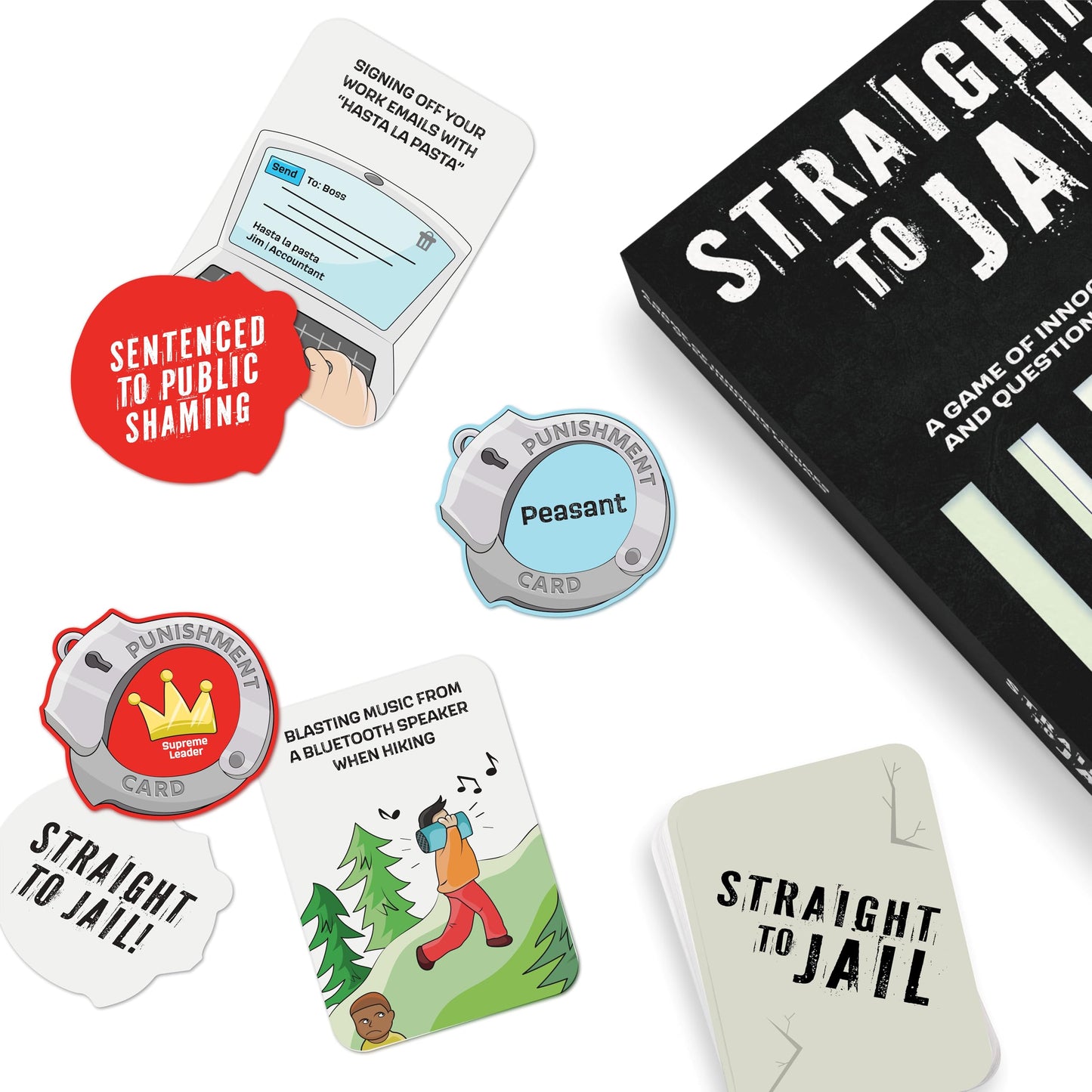 Vango Straight to Jail - A Game of Innocent Crimes and Questionable Morals - Ages 14 and Up - Card Game for 4 to 12 Players