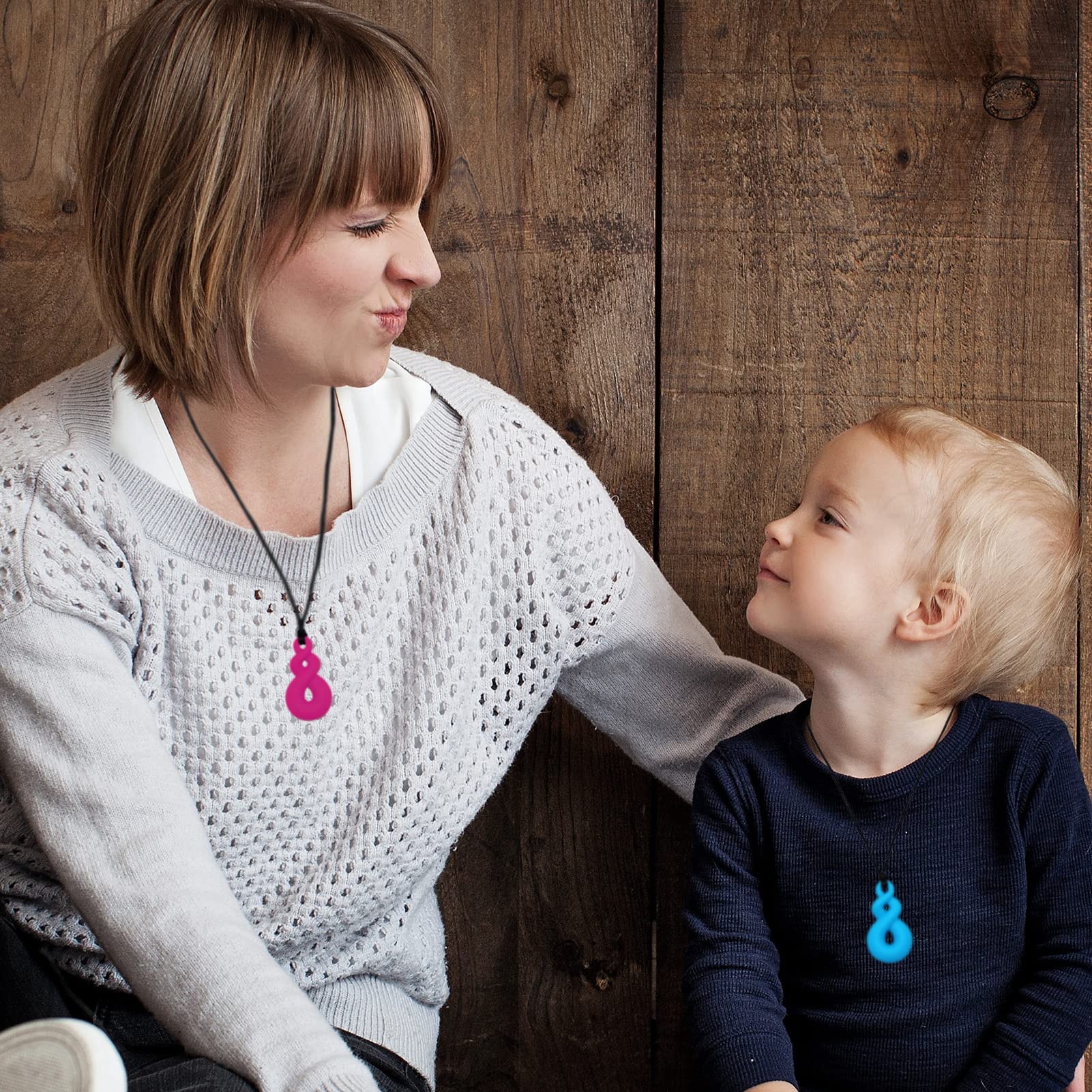 Chew Necklaces for Kids With Autism, ADHD, SPD, or Special Needs - Sensory Silicone Chewy Necklace Toys for Boys, Girls, Adults, Teens - 4 Pack