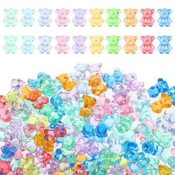 Jaarssho 130PCS Resin Charms Mini Resin Animals Bulk, Bears for Counting & Miniature Figurines, Gummy Bear Charms Mini Teddy Acrylic Animals
