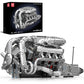 Mould King V8 Twin-Turbo Engine Model Kit That Runs, Mini Engines Building Blocks Set for Adults with Battery and Motor, Engineering Construction STEM