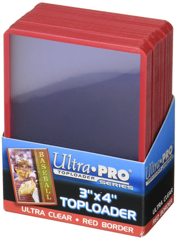 Ultra Pro 3" X 4" Red Border Toploader 25ct