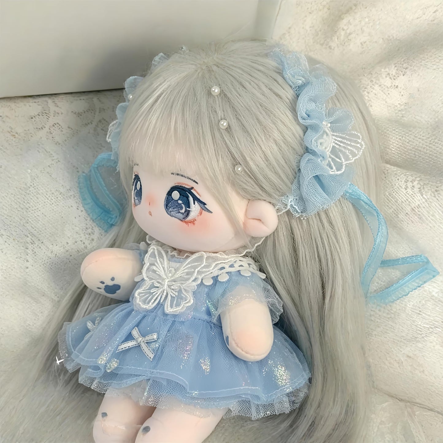 QGYDYH 20cm Plush Doll Toy. Anime Cotton Dolls with Skeleton, Soft Stuffed Dress Up Doll Birthday Gift (e)