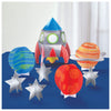 Blast Off Birthday Table Centerpiece Decorating Kit (8-Pc Set) - Rocket-Themed Party Decor, Ideal for Kids' Space Adventure Celebrations