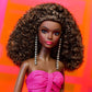 Barbie - Fuchsia Long Dress Doll in Taffeta with Sweetheart Neckline with Pleats and Gathering Details, Matching Belt and a Wide Train, Adult Toy