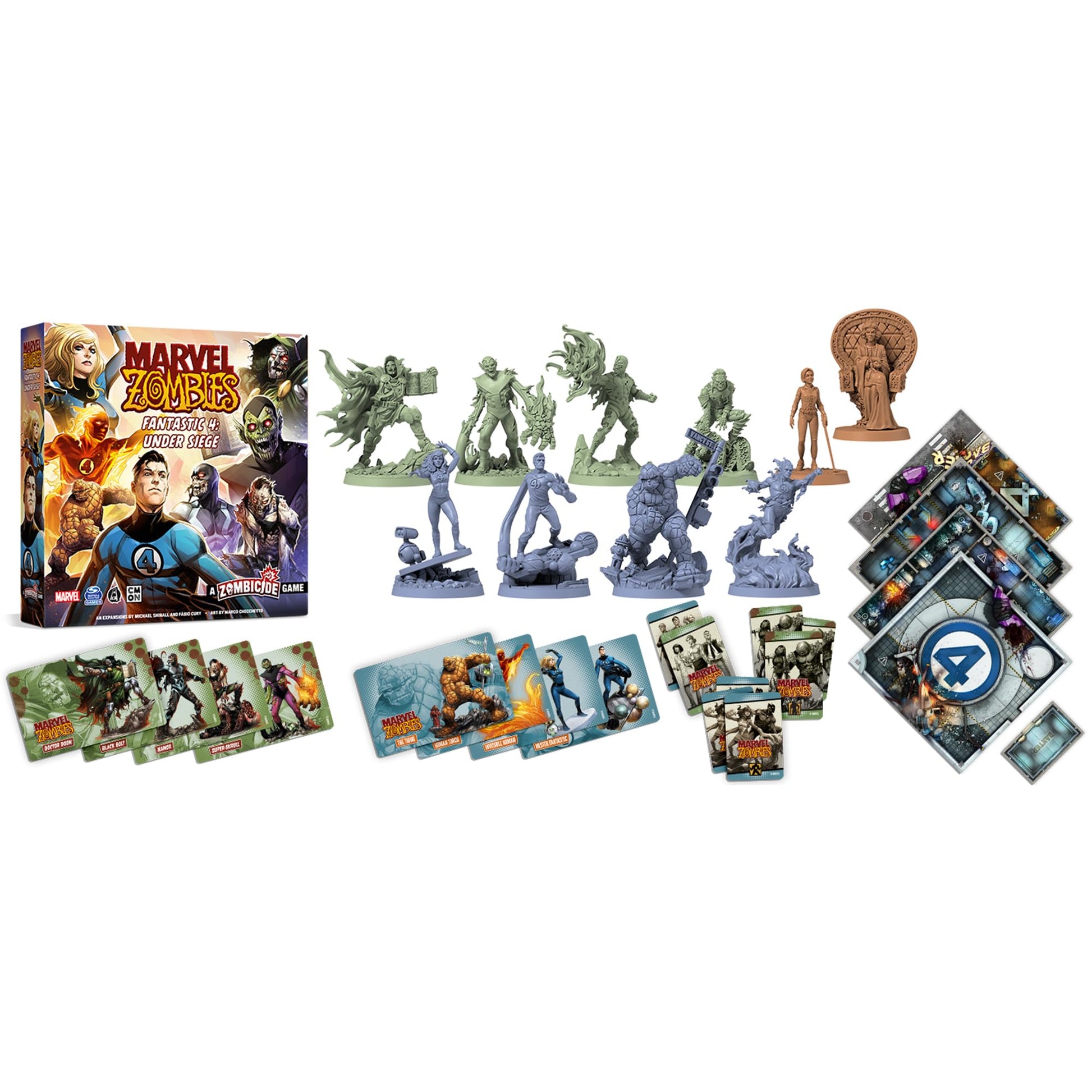 Marvel Zombies: A Zombicide Game - Fantastic 4: Under Siege - Defend or Corrupt Marvel's First Family in the Apocalypse! Cooperative Strategy Game