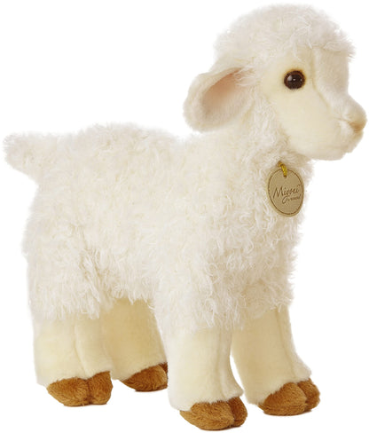 Aurora® Realistic Miyoni® Lovely Lamb Stuffed Animal - Lifelike Detail - Cherished Companionship - White 10 Inches