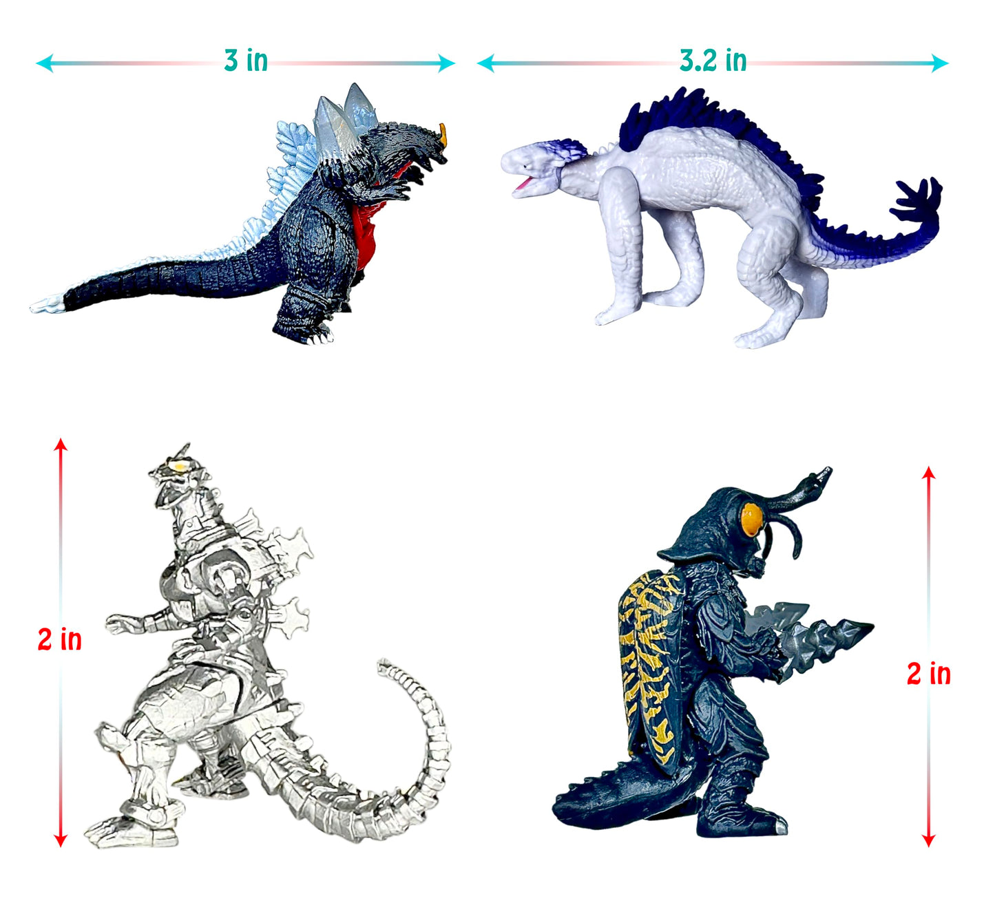 TwCare Set of 23 Monster x Kong: The New Empire,Mini Dinosaur Dragon Toys Action Figures, Evolved Basic Exquisite Battle Roar B.E.A.S.T. Glove Shimo