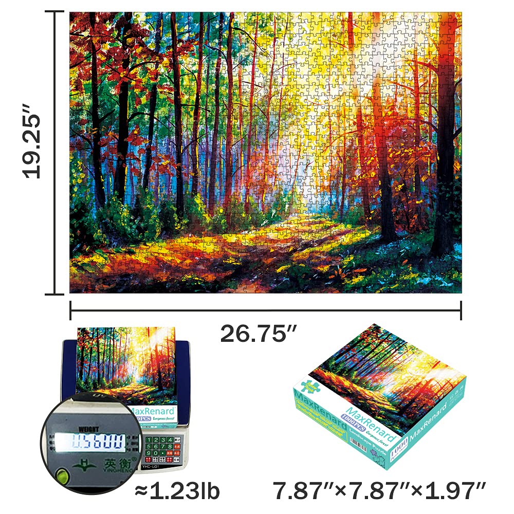 MaxRenard 1000 Pieces Jigsaw Puzzles for Adults Landscape Gorgeous Forest