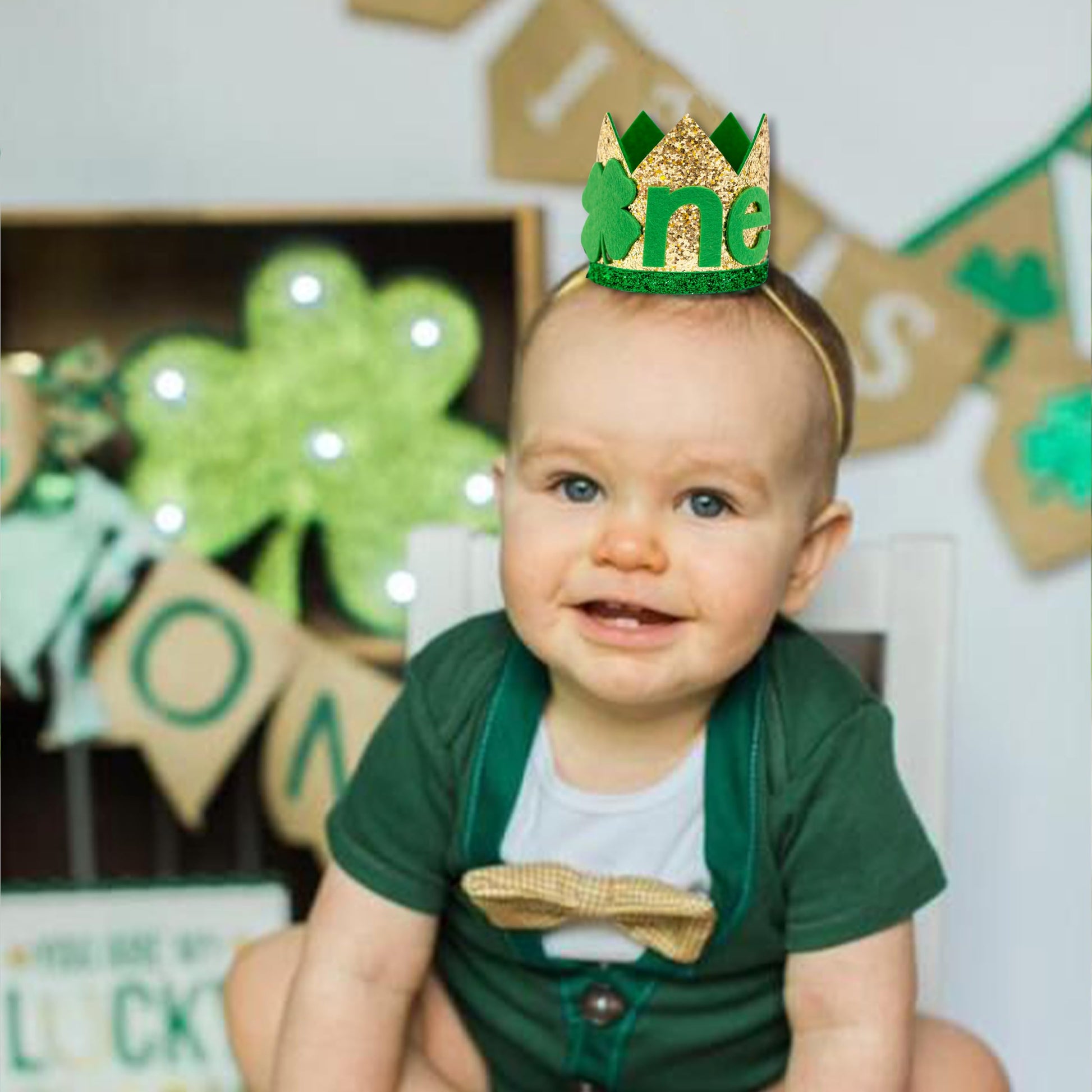 MUWEOL St. Patrick's Day First Birthday Crown