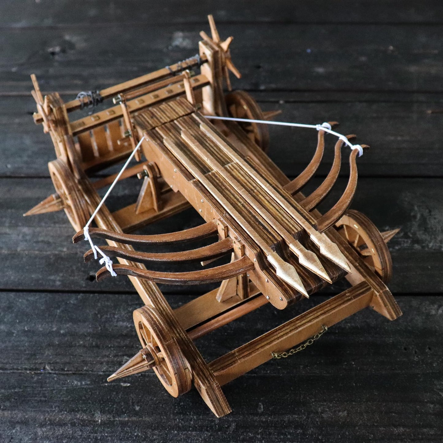 YAQUMW The Wu-HOU Crossbow Chariot Three Kingdoms Weapons Scale Model Kits-DIY 3D Wooden PuzzleTabletop Game Toy Retro Mechanical