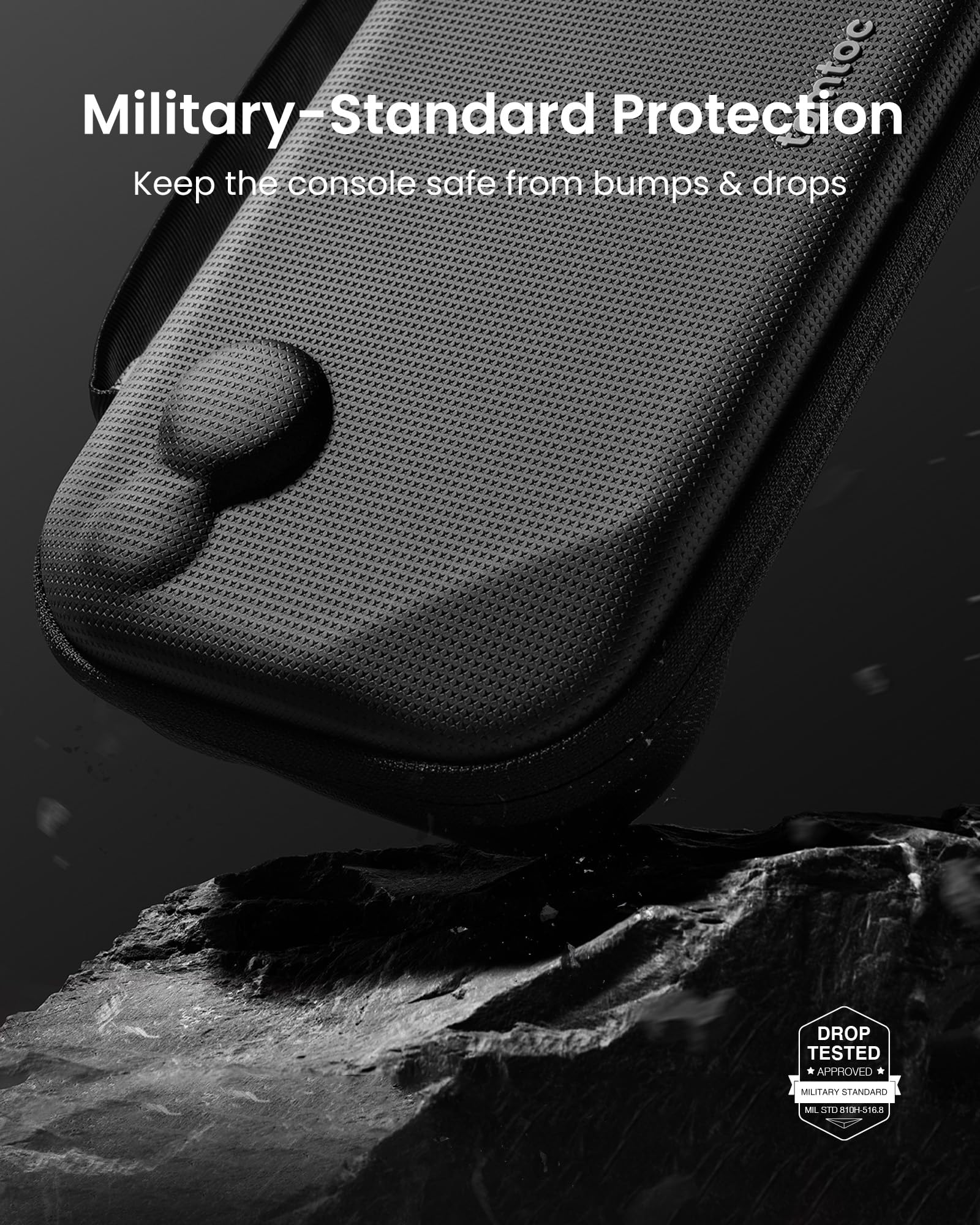 tomtoc Carrying Case Compatible with Steam Deck/OLED, Protective case, Hard Portable Travel Carrying bag for Steam Deck Console, Shockproof, Travel