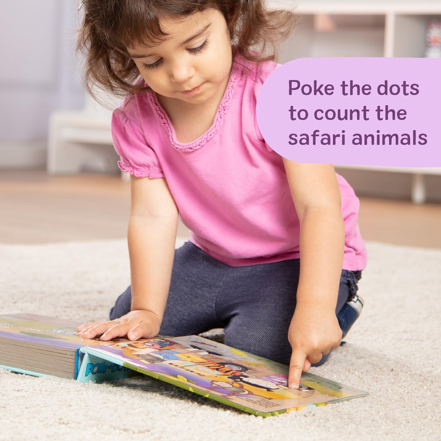 Melissa & Doug Poke-a-Dot! The Wheels on the Bus Wild Safari, Interactive Children's Board Book with Buttons to Pop, Educational Sensory Toy for