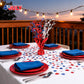 6 Pack 4th of July Table Centerpiece Decoration, Metallic Foil Spray Star Burst Patriotic Decor for 250th Anniversary Independence Day, Holiday