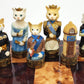 HPL Royal Cats Vs Dogs Set of Chess Men Pieces Hand Painted - NO Board
