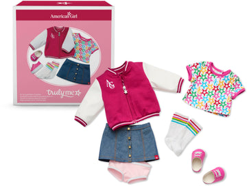 American Girl Truly Me, 18-inch Doll Clothes, AG Star Squad Outfit, with Varsity Jacket, 4 Pieces, Ages 6+