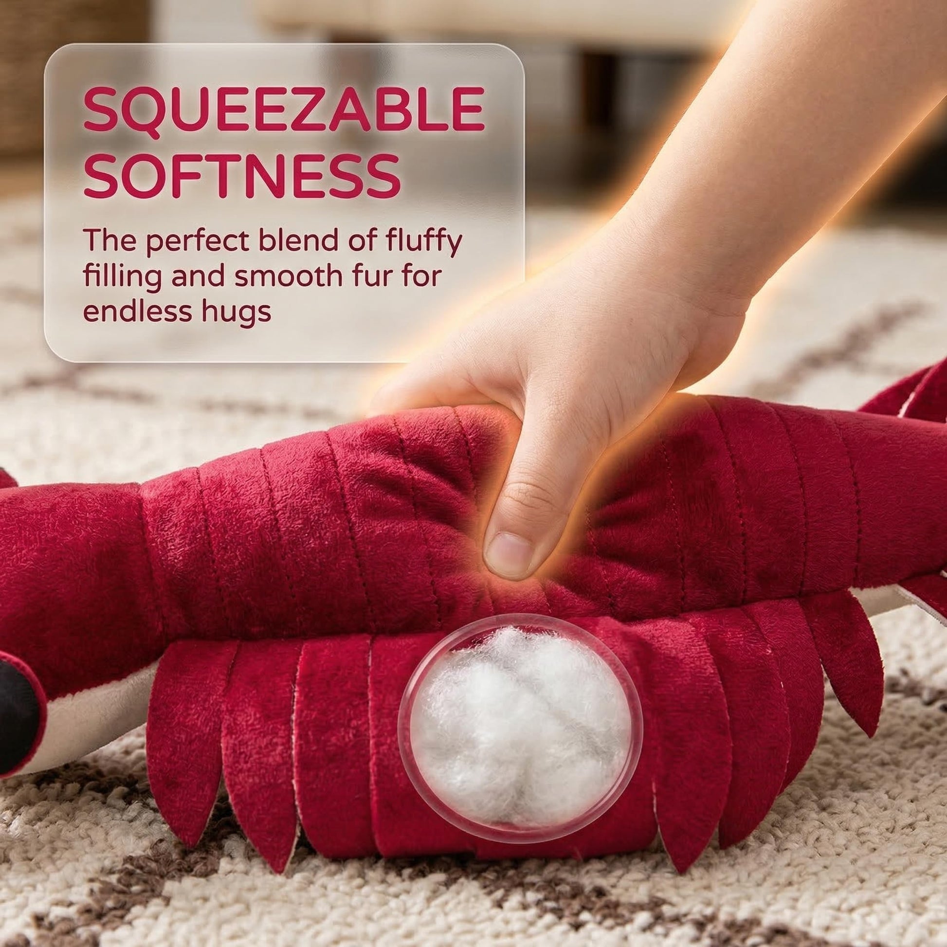 Frankiezhou Home Realistic Anomalocaris Plush Toy - Lifelike 21" Cambrian Ancient Organism Sea Creature Anomalocaris Shrimp Stuffed Animals, Creative