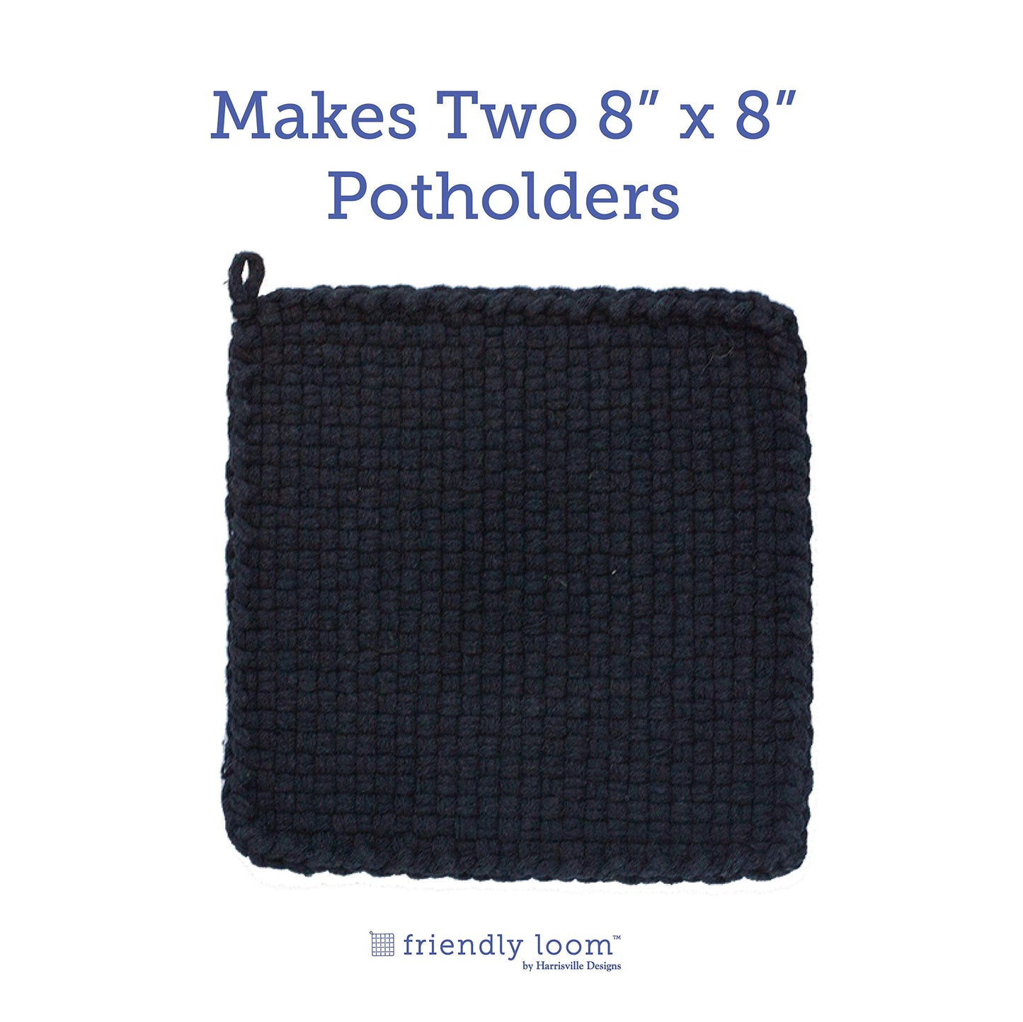 Harrisville Designs Friendly Loom | 10” PRO-Sized Black Potholder Weaving Loops | Craft 2 Cotton Potholders