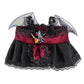 Halloween Costume Clothes for Labubu, 2-Piece Vampire Witch Outfit with Bat Wings. Red & Black Dress for Collectible Art Toy Figure. Deluxe Doll