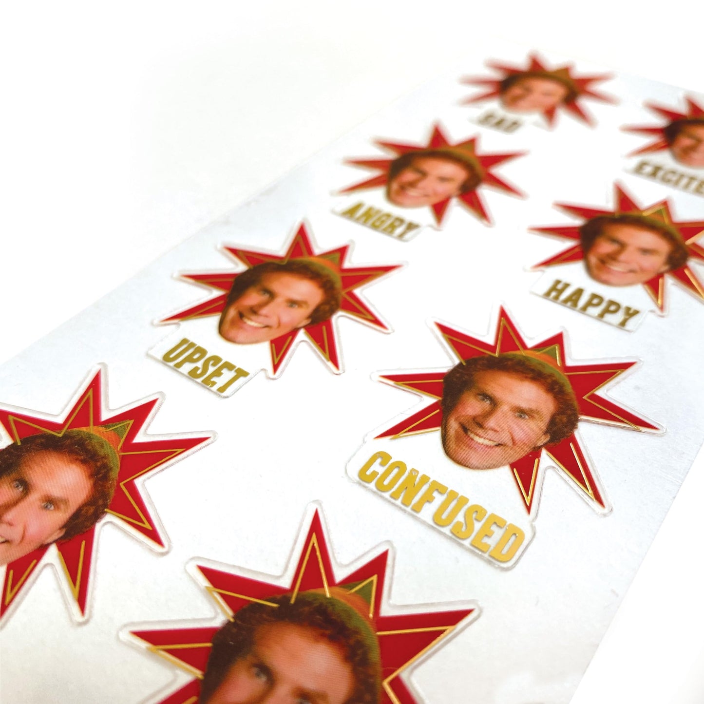 Paper House Productions Elf Movie Shiny Foil Enamel Effect Sticker Sheet 6-Pack for Crafts, Scrapbooking & Collecting - Buddy's Emotions