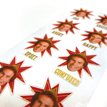 Paper House Productions Elf Movie Shiny Foil Enamel Effect Sticker Sheet 6-Pack for Crafts, Scrapbooking & Collecting - Buddy's Emotions