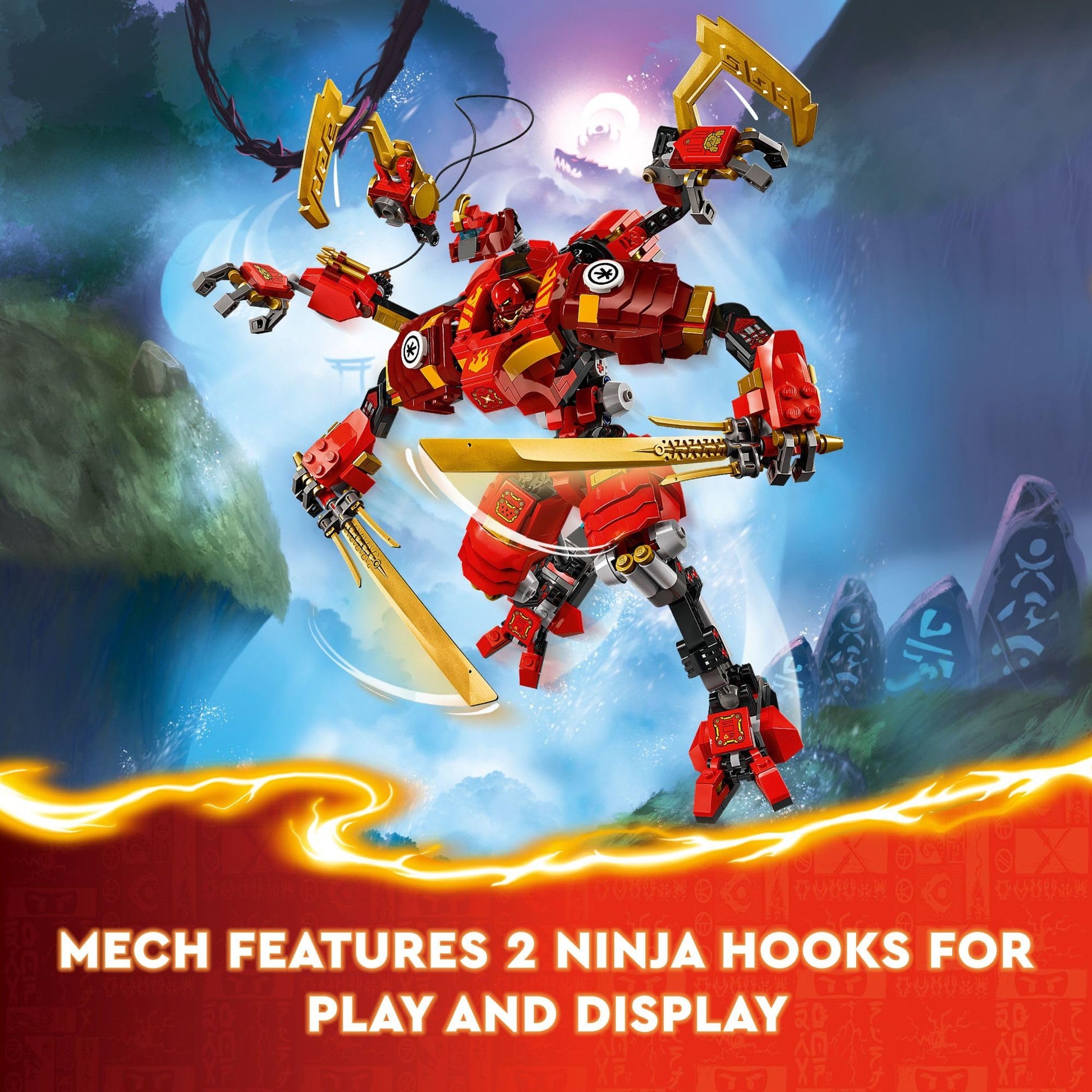 LEGO NINJAGO Kai’s Ninja Climber Mech Adventure Toy Set, Buildable Figure with 4 Ninja Action Figures for Independent Play, Ninja Gift for Kids, Boys
