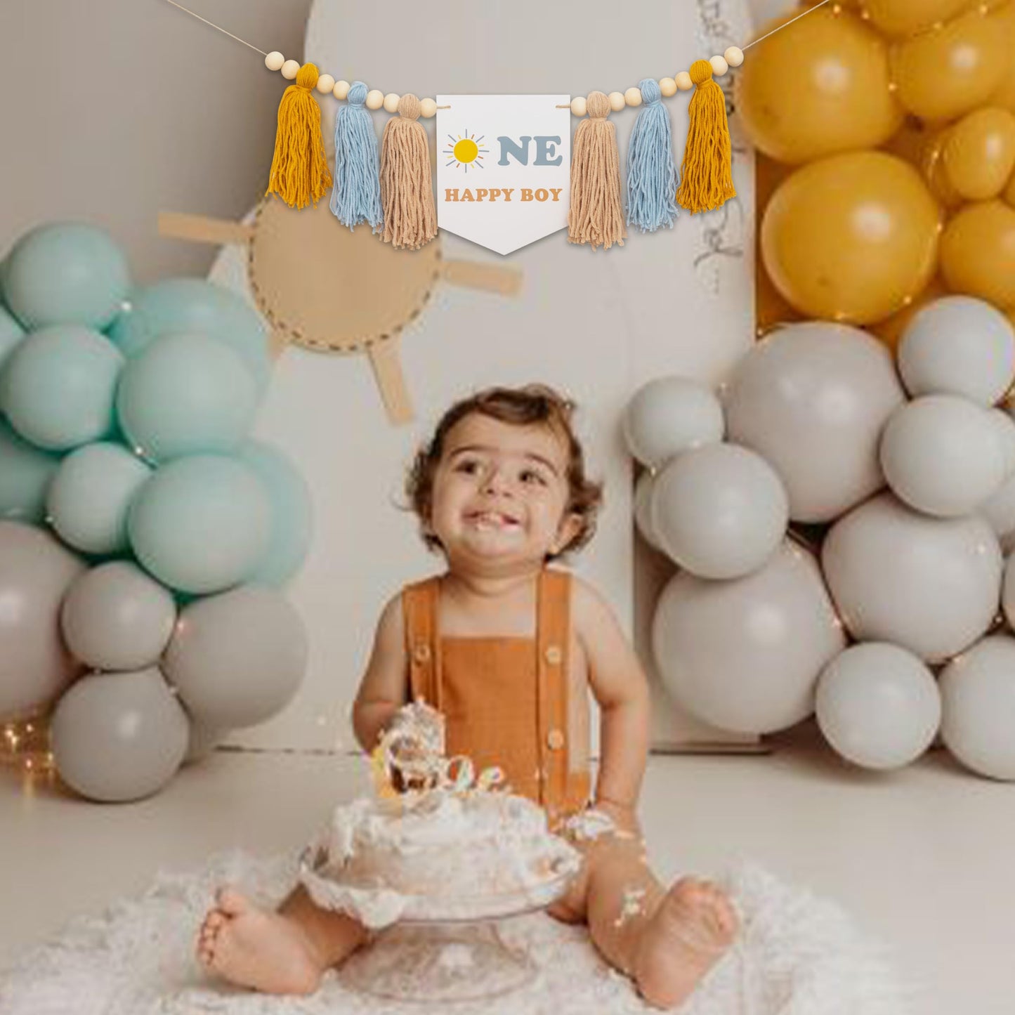 MUWEOL One Happy Boy High Chair Banner