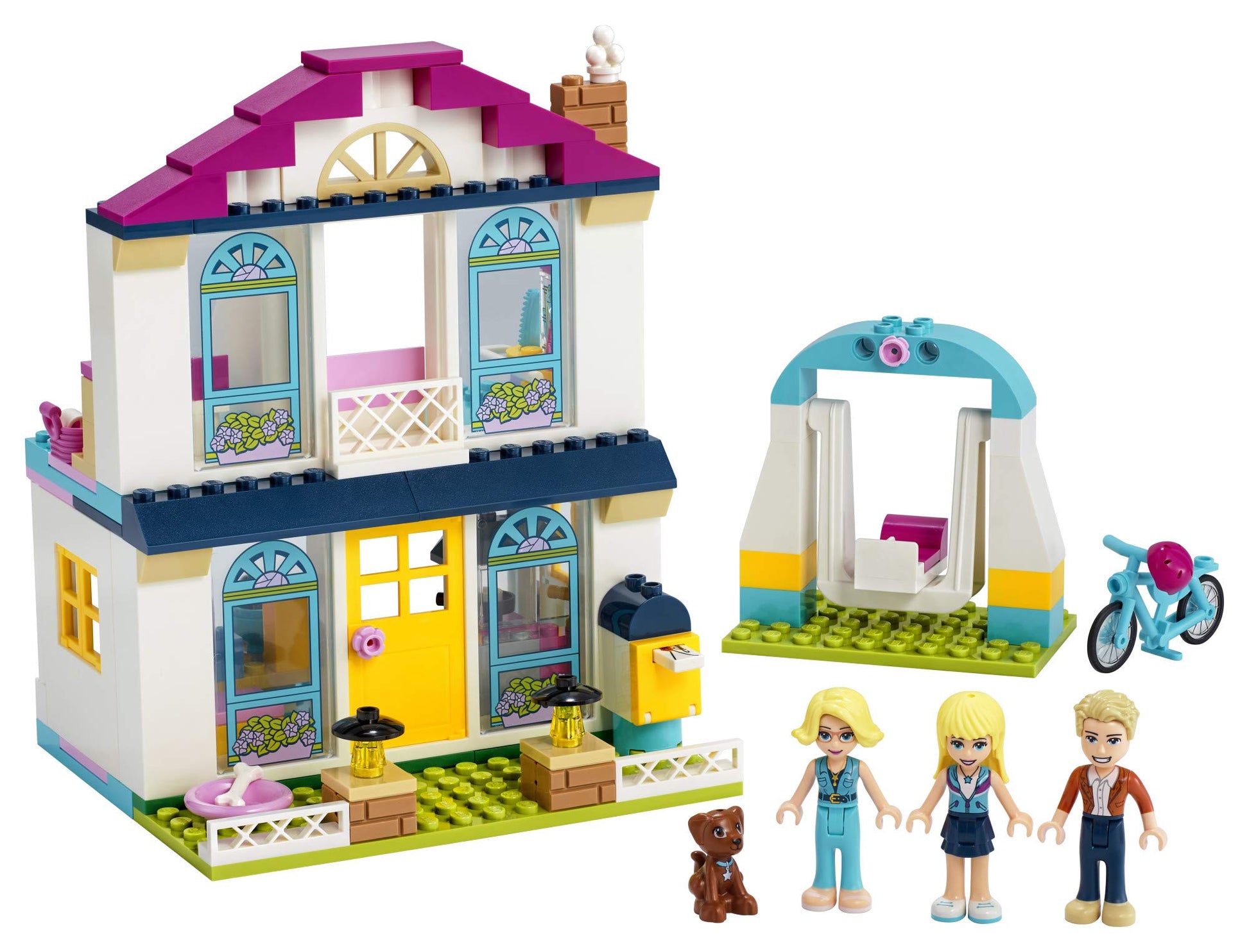LEGO Friends 4+ Stephanie’s House 41398 Mini-Doll’s House, Lets Kids Role-Play Family Life Friends Stephanie, Alicia and James (170 Pieces)