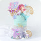 Mermaid Cake Toppers with Shell Starfish Fishtail Balls for Mermaid Birthday Supplies (Style1)