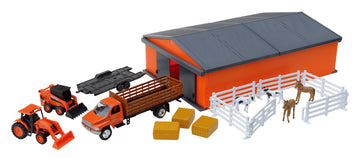 Kubota Farm Vehicles with Machine Shed Set