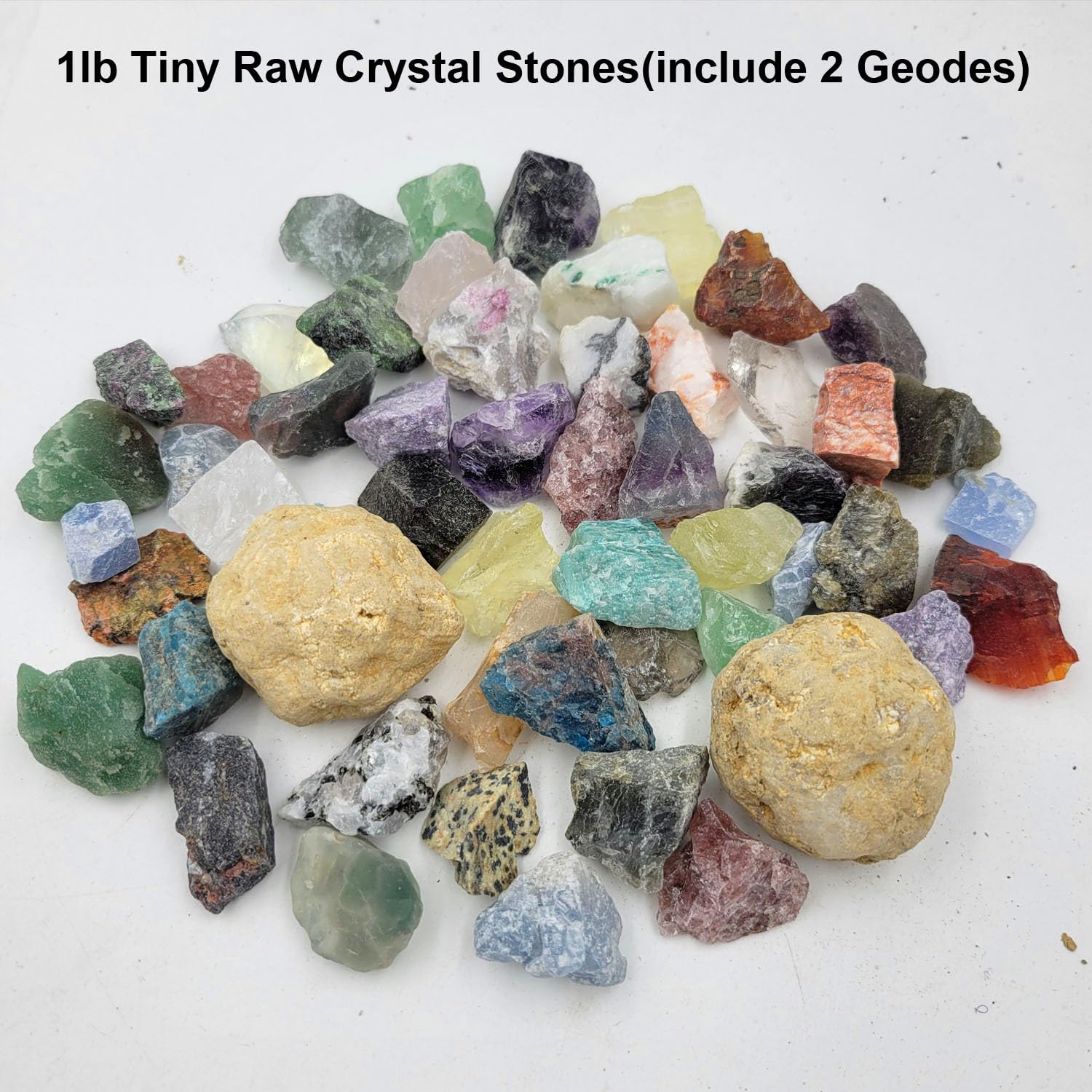 450 Pieces Rocks Collections for Kids, 40+ Kinds Gemstones and Crystals Set, Rocks and Minerals Science Kit Include 1.5lb Tumbled Chips Crystals