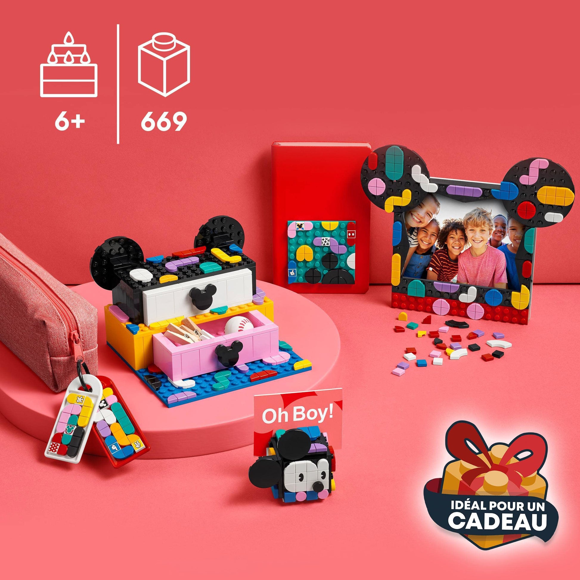 Lego® DOTS Disney Mickey Mouse & Minnie Mouse Back-to-School Project Box 41964 DIY Kit; for Creative Kids Aged 6+