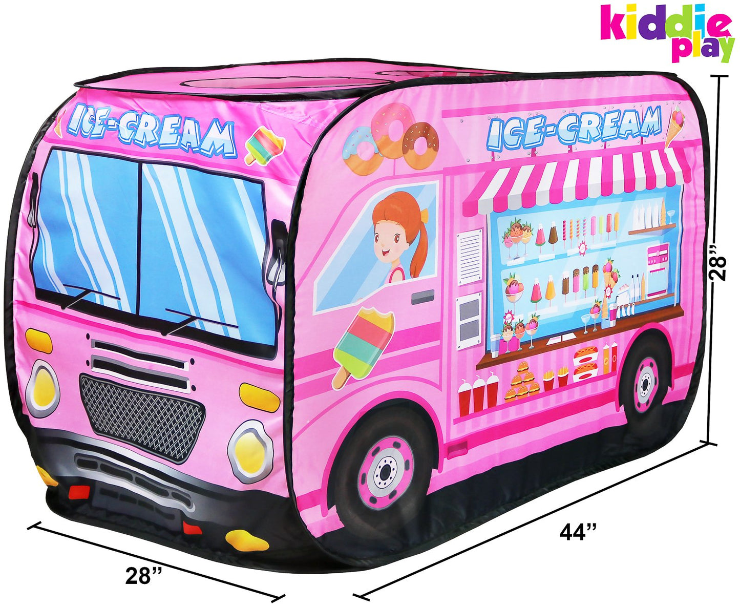 Kiddie Play Pop Up Play Tent for Kids Ice Cream Truck Playhouse