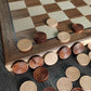 Baspoom Checkers Pieces -Backgammon Pieces-Dark Brown/Natural 15tablets Each (Brown and Beige, 25.4mm/1in)