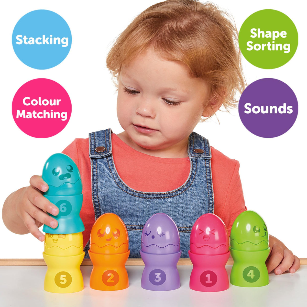 Toomies Tomy Hide & Squeak Eggstension Egg Stackers