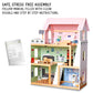 Lil' Jumbl Kids Wooden Dollhouse, 17-Piece Accessories & Furniture are Included, with Balcony & Stairs, 3 Story Easy to Assemble Doll House Toy - Pink