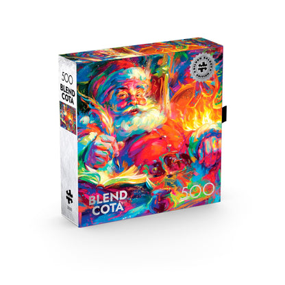 Buffalo Games - Blend COTA - Santa Checks Twice - 500 Piece Silver Select Jigsaw Puzzle Colorful Puzzles for Adults - Precision-Cut Pieces, Beautiful