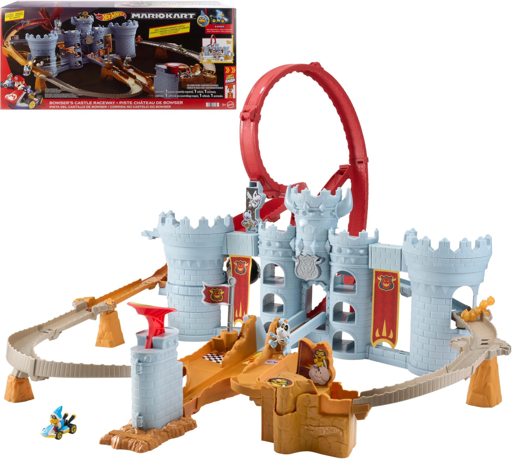 Hot Wheels Mario Kart Bowser’s Castle Playset & Kamek
