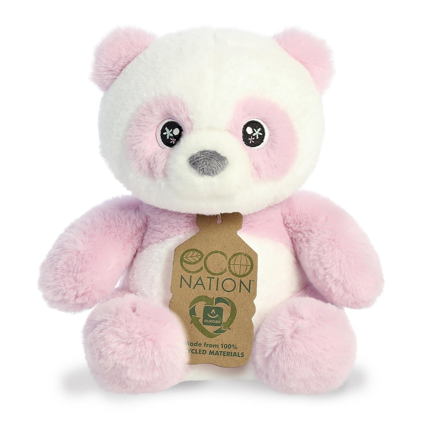 Aurora® Eco-Friendly Eco Nation™ Lavender Panda Stuffed Animal - Environmental Consciousness - Recycled Materials - Purple 9 Inches